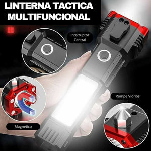 Linterna Táctica con Martillo de Seguridad Multifuncional