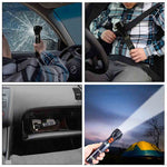 Linterna Táctica con Martillo de Seguridad Multifuncional
